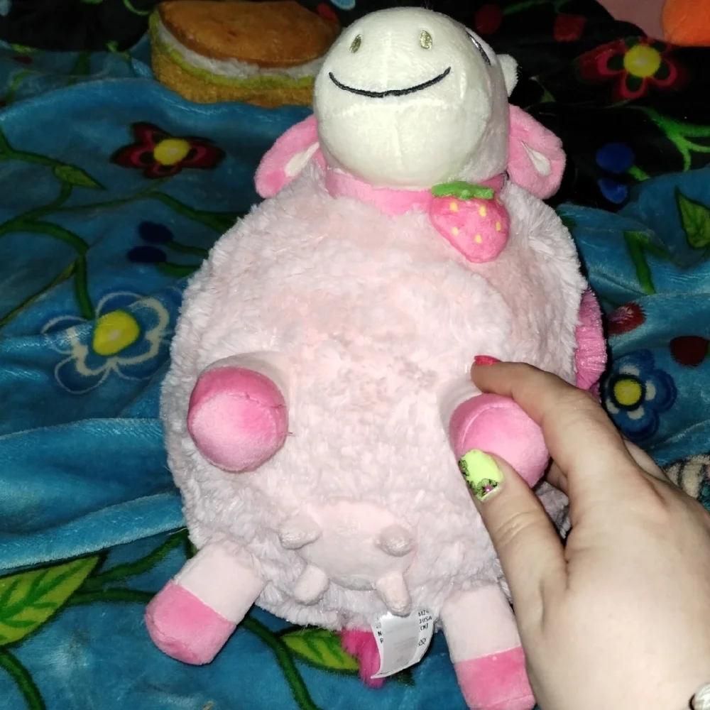 Plush Pink and White Sheep Toy